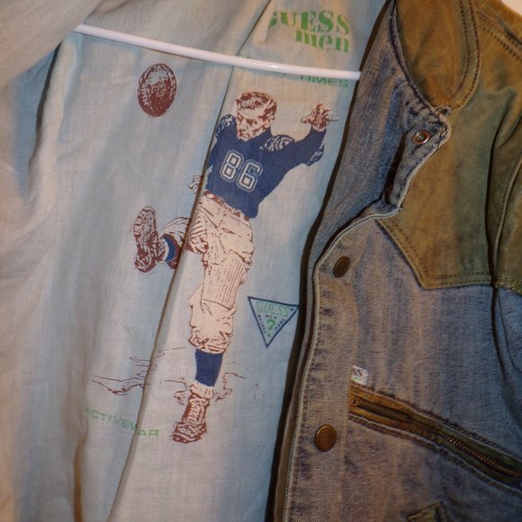 Rare True Vintage Guess Denim Bomber Jacket - Picture 4 of 5